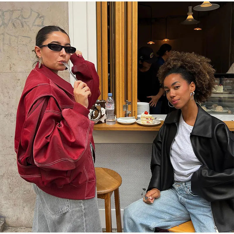 THE CLAIRE PARIS - OVERSIZED LEREN JACK