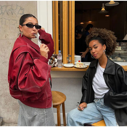 THE CLAIRE PARIS - OVERSIZED LEREN JACK